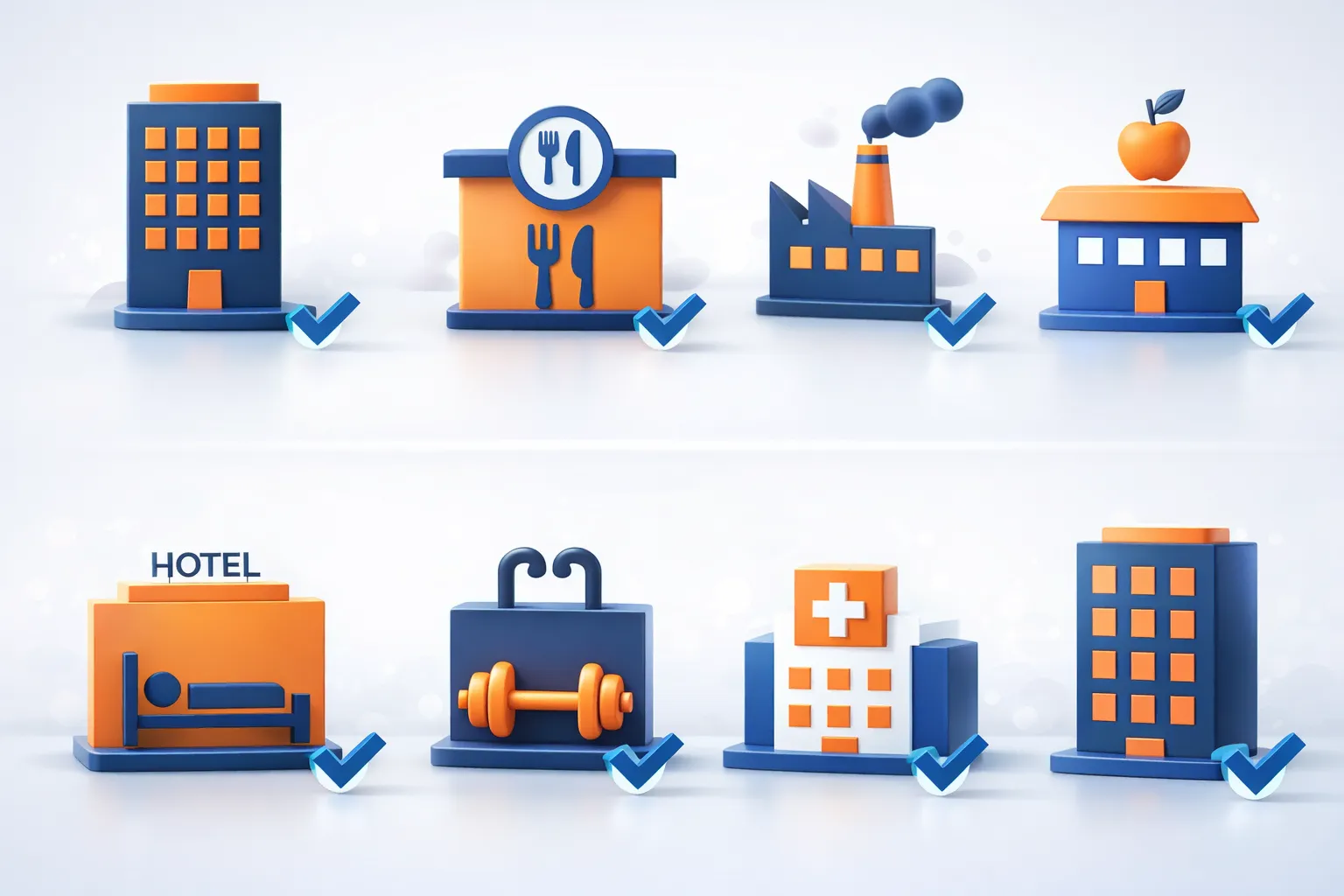 Infografía de tipos de establecimientos que requieren plan de evacuación