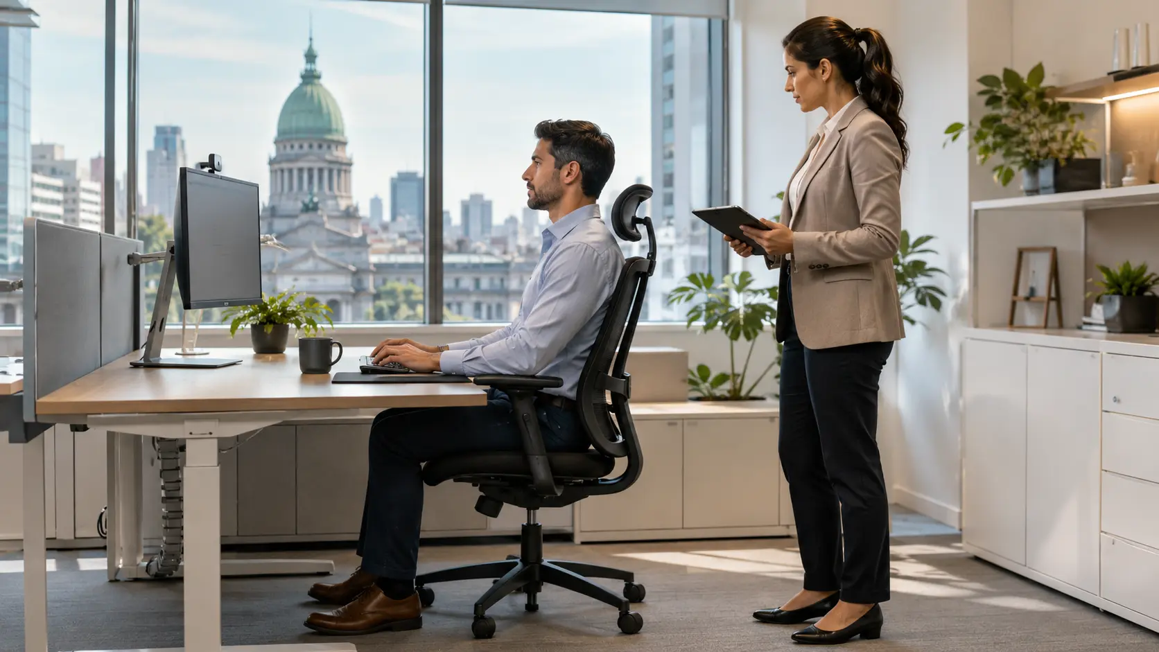 Evaluacion ergonomica y mejora de puestos de trabajo en oficinas y operaciones